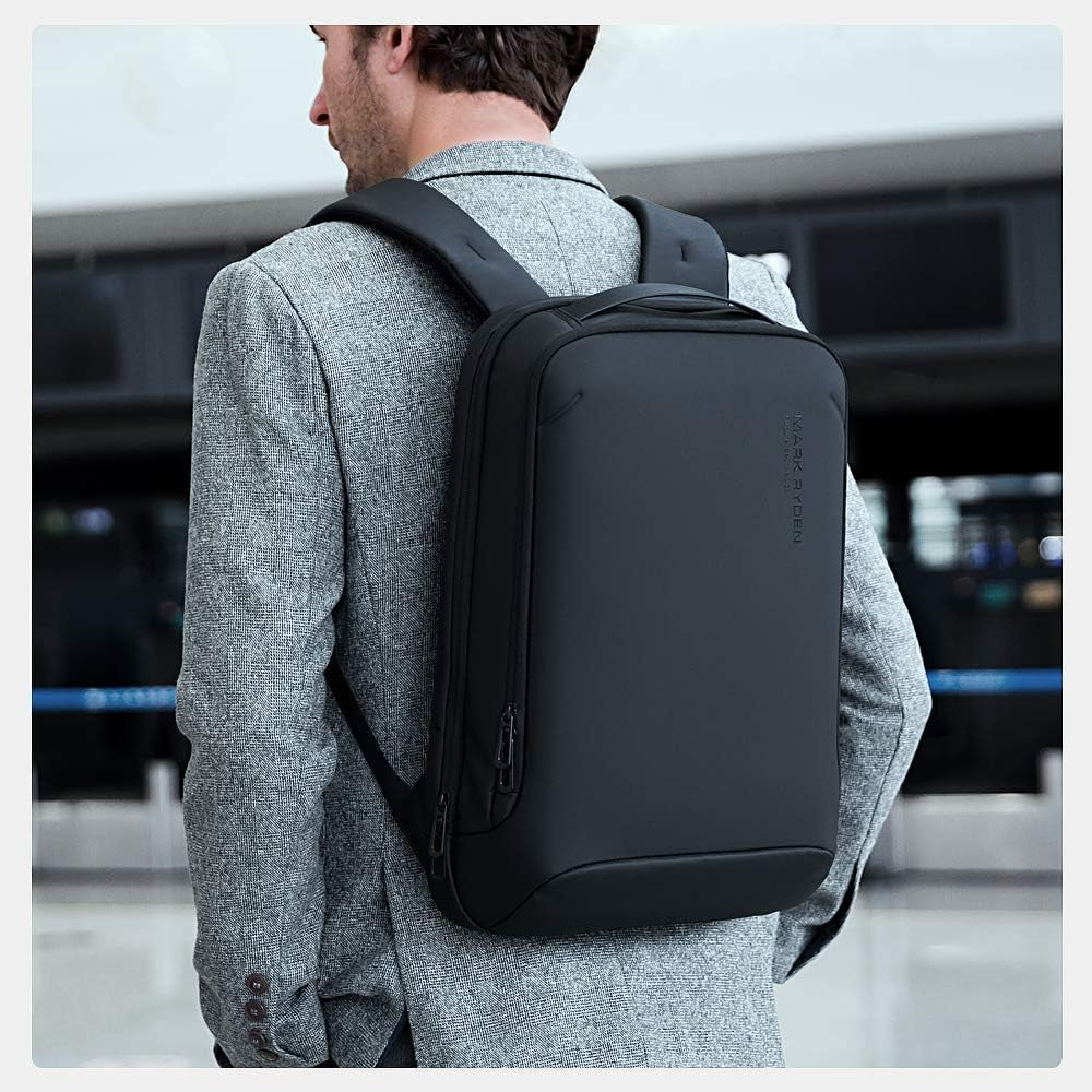 Laptop Backpack for Men,Slim Business Backpack with USB Plug Fits 15.6 Inch Pc,Structured Shell Design