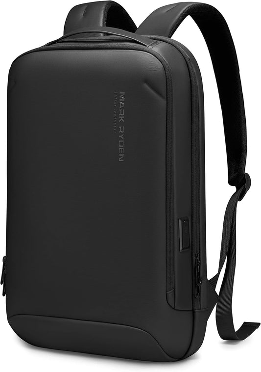 Laptop Backpack for Men,Slim Business Backpack with USB Plug Fits 15.6 Inch Pc,Structured Shell Design