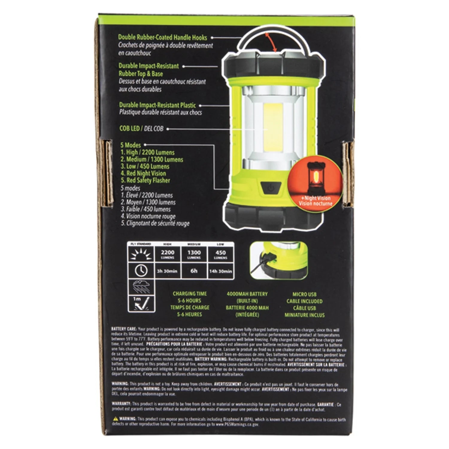 41-3992 2,200-Lumen USB Rechargeable Lantern and Powerbank