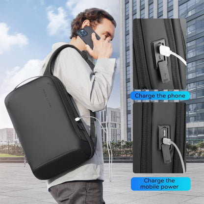 Laptop Backpack for Men,Slim Business Backpack with USB Plug Fits 15.6 Inch Pc,Structured Shell Design